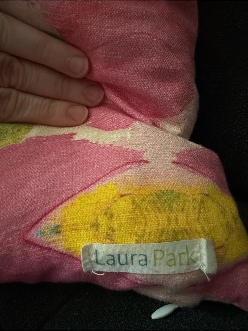 Laura Park Pink Paradise Linen Cotton Pillow - Picture 3 of 3